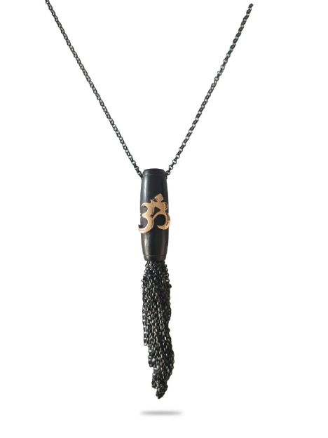Om meditasyon (black) kolye resmi